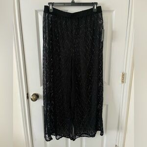 Eloquii Black Lace Wide Leg Pants